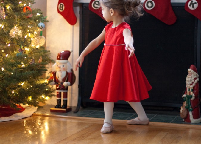 twirly red christmas dress